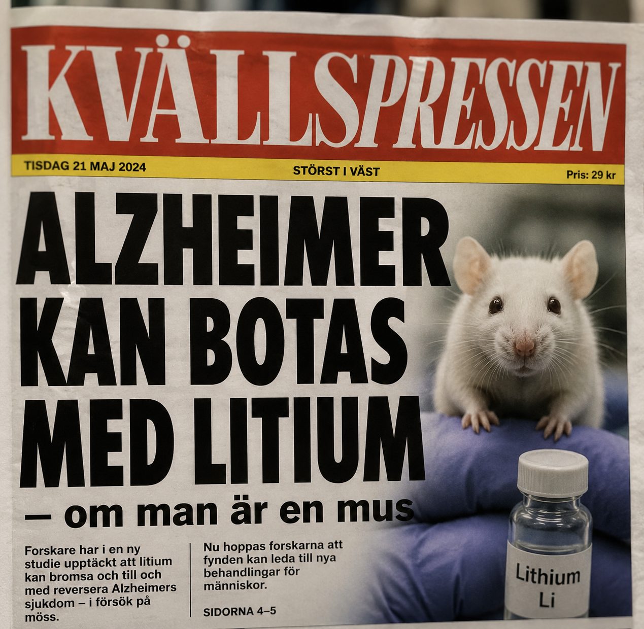Från besvikelse till ny hypotes – därför är litium fortfarande intressant vid Alzheimer